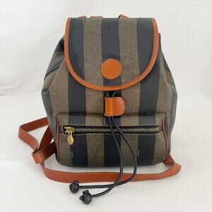 FENDI Vintage Penguin Backpack Coated Canvas Leather